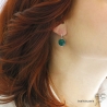 Boucles d'oreilles avec agate verte, argent massif, pierre semi-précieuse, pendantes