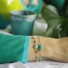 Bracelet avec amazonite sur une chaîne fine argent massif, pierre naturelle vert-bleu, fait main, création by Alicia