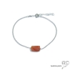 Bracelet avec cornaline sur une chaîne fine argent massif, pierre naturelle orange, fait main, création by Alicia