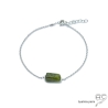 Bracelet avec grenat vert sur une chaîne fine argent massif, pierre naturelle verte, fait main, création by Alicia