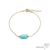 Bracelet avec amazonite sur une chaîne fine plaqué or, pierre naturelle vert-bleu, fait main, création by Alicia