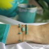 Bracelet avec amazonite sur une chaîne fine plaqué or, pierre naturelle vert-bleu, fait main, création by Alicia