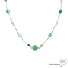 pierres chrysoprase agate verte calcédoine agua chaîne plaqué or collier sautoir ras du cou femme fait sur mesure