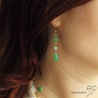 Boucles d'oreilles chrysoprase, plaqué or, pierre naturelle verte, fait main, création by Alicia
