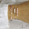 Bracelet, quartz rose perle de culture, chaîne argent massif, fin, fait main, création by Alicia