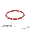 Bracelet cornaline tube, pierre semi-précieuse, fait main, création by Alicia 