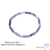 Bracelet lepidolite tube, pierre semi-précieuse violette, fait main, création by Alicia 