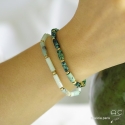 Bracelet turquoise africaine tube, pierre semi-précieuse, fait main, création by Alicia 