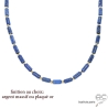 Collier lapis-lazuli tube, pierre semi-précieuse, fait main, création by Alicia 