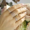 Bague large avec multiples anneaux sertie zirconium brillant blanc en argent 925 rhodié, femme