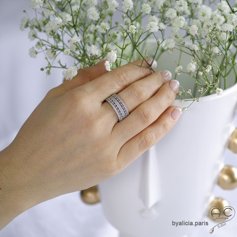 Bague Femme Acier Ornée Zirconium DAPHNEE ET CO