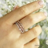 Bague anneau fin empilable en argent 925 rhodié serti de zirconium brillant blanc, femme
