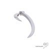 Mono boucle d'oreille tribale sertie de zirconium brillant en argent 925 rhodié, tendance 