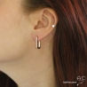 Créoles rectangulaires en plaqué or et zirconium brillant de face, boucles d'oreilles tendance