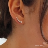 Boucles d'oreilles les barrettes contours d'oreilles en argent 925 rhodié et zirconium brillant, femme 