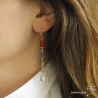 Boucles d'oreilles longues avec multiples pierres semi-précieuses, plaqué or ou argent massif, fait main, création by Alicia