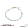Bracelet en pierre de lune et topaze bleue, pierres fines, bohème chic, création by Alicia