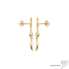 Boucles d'oreilles pendantes, astres, plaqué or, zirconium brillant