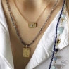 Pendentif rectangle avec oeil en plaqué or 3MIC, collier femme