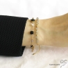 Bracelet fin labradorite et plaqué or, pierre naturelle sur un cordon, fait main, création by Alicia