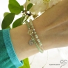 Bracelet fin jade et argent massif, pierre naturelle sur un cordon, fait main, création by Alicia