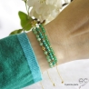 Bracelet très fin agate verte et plaqué or, petites pierres naturelles sur un cordon, fait main, création by Alicia
