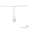 Collier perle baroque sur une chaîne en plaqué or avec perles d'eau douce,  cravate ras de cou, fait main, création by Alicia