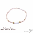 Bracelet en perle baroque et perles de culture d\'eau douce rose, fait main, création by Alicia