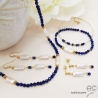 Boucles d'oreilles longues perle baroque et lapis-lazuli, fait main, création by Alicia 