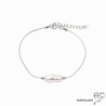 Bracelet fin avec perle baroque longue sur une chaîne en argent massif rhodié, fait main, création by Alicia