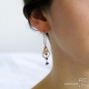Créoles perle baroque plate, pampilles, plaqué or, boucles d'oreilles faits main, création by Alicia