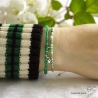 Bracelet fin agate verte et pampille coeur en argent, fait man, création by Alicia