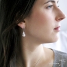 Boucles d'oreilles perle baroque en argent massif rhodié, pendantes, courtes, tendance, fait main, création by Alicia