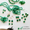 Boucles d'oreilles agate verte et argent massif, crèoles, pierre naturelle, fait main, création by Alicia