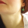 Boucles d'oreilles agate verte carré, pierre naturelle et plaqué or, fait main, création by Alicia