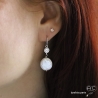 Boucles d'oreilles perle baroque et brillant, argent massif, fait main, création by Alicia