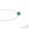 Collier aventurine ronde sur une chaîne en argent rhodié, pierre naturelle verte, fait main, création by Alicia