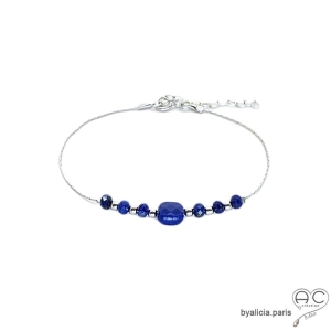 Bracelet fin lapis-lazuli,...
