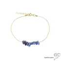 Bracelet perles d\'eau douce gris-bleu irisée sur une chaîne en vermeil, fait main, création by Alicia