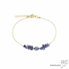 Bracelet perle d'eau douce et perles gris-bleu irisée sur une chaîne en vermeil, fait main, création by Alicia