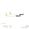 Boucles d'oreilles perle d'eau douce gris-bleu irisée, vermeil, fait main, création by Alicia