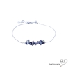 Bracelet perles d'eau douce gris-bleu irisée sur une chaîne en argent 925 rhodié, fait main, création by Alicia