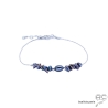 Bracelet perle d'eau douce gris-bleu irisée sur une chaîne en argent 925 rhodié, fait main, création by Alicia