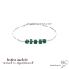 Bracelet avec malachite en cube sur une chaîne en vermeil ou argent massif rhodié, pierre naturelle verte, création by Alicia
