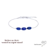 Bracelet lapis-lazuli ovale sur une chaîne fine vermeil ou argent, pierre naturelle bleue, création by Alicia
