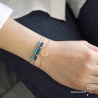Bracelet fin turquoise reconstituée sur une chaîne en vermeil, fait main, création by Alicia