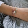 Bracelet fin tourmaline rose, pierre naturelle sur une chaîne vermeil, fait main, création by Alicia