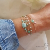 Bracelet amazonite sur une chaîne en vermeil, pierre naturelle, fait main, création by Alicia