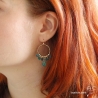 boucles d'oreilles rondes pendentes vertes femme