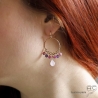 boucles d'oreilles femme en pierre quartz rose